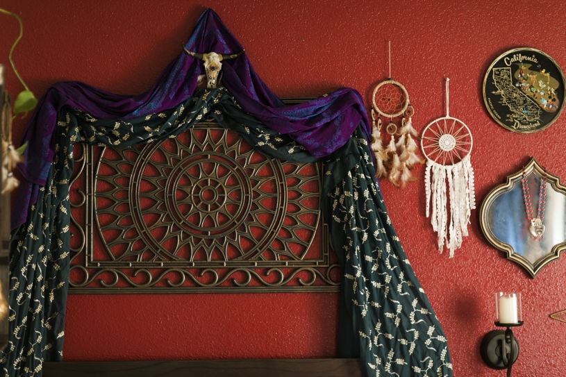 The Gypsy / Boho Bedroom project - My room! Home Decor  vintage DIY red wall bedroom Gypsy decor ideas DIY shelves Boho chic Bohemian Decor ideas   